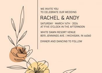 9+ Minimalist Hand Drawn Floral Wedding Invitation Templates