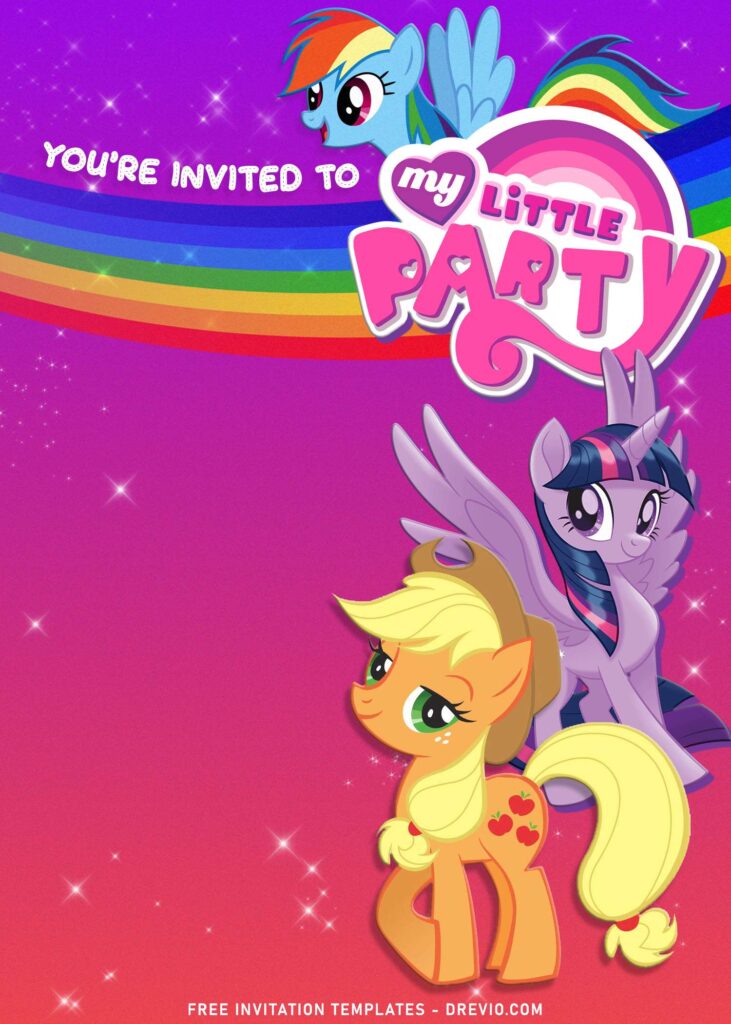 9+ Sparkling Glitter My Little Pony Birthday Invitation Templates with Fluttershy