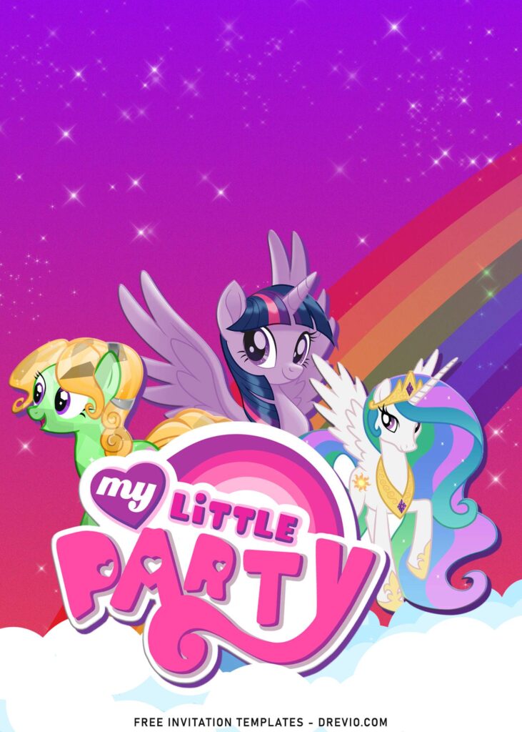 9+ Sparkling Glitter My Little Pony Birthday Invitation Templates with Twilight Sparkle