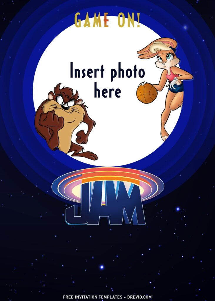 9+ Awesome Space Jam A New Legacy Birthday Invitation Templates with Photo Frame and Space Jam New Legacy Logo