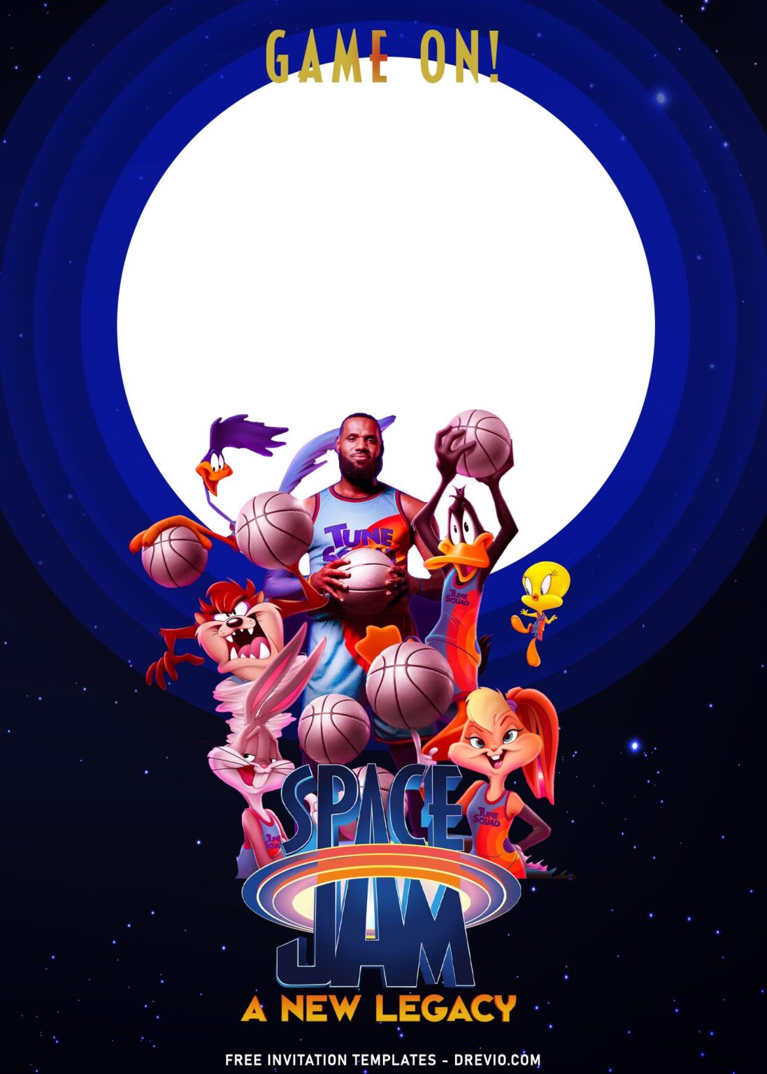 9+ Space Jam A New Legacy Birthday Invitation Templates Download