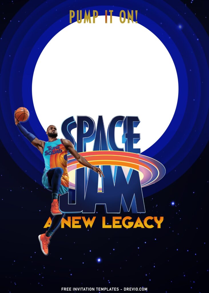 9+ Awesome Space Jam A New Legacy Birthday Invitation Templates with Hopping Lebron James