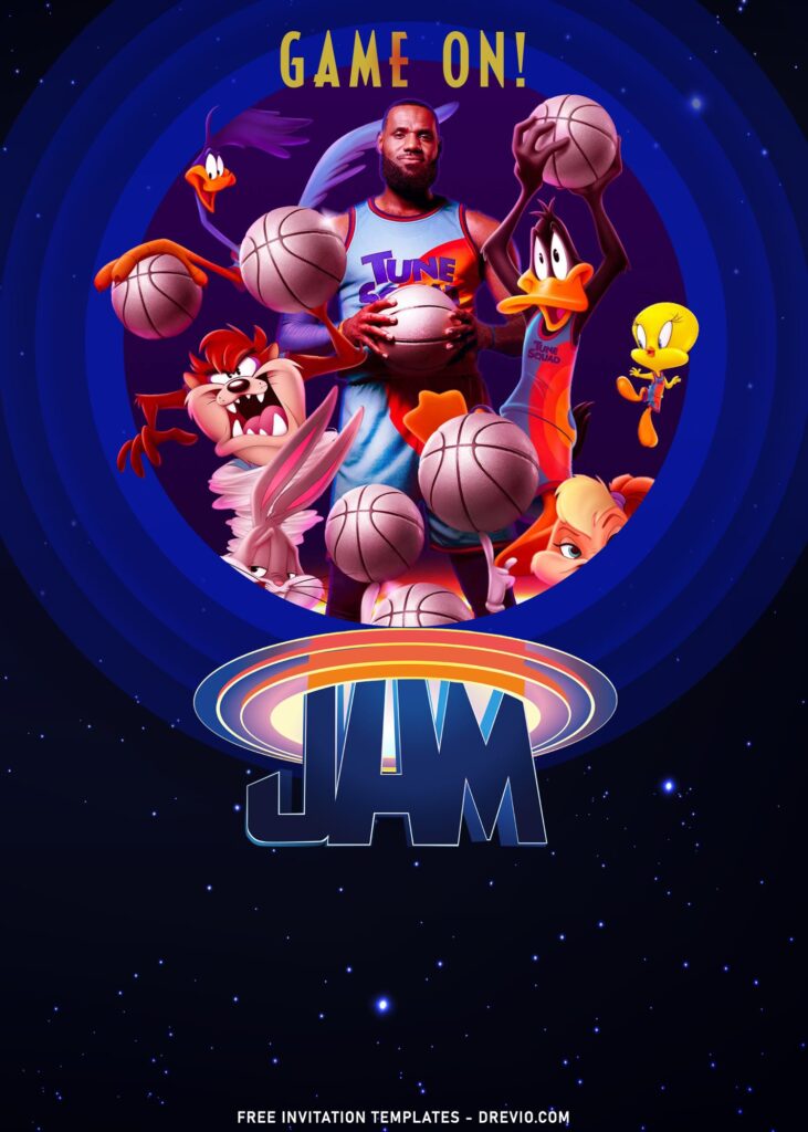 9+ Awesome Space Jam A New Legacy Birthday Invitation Templates with Bugs Bunny Holding Basketball