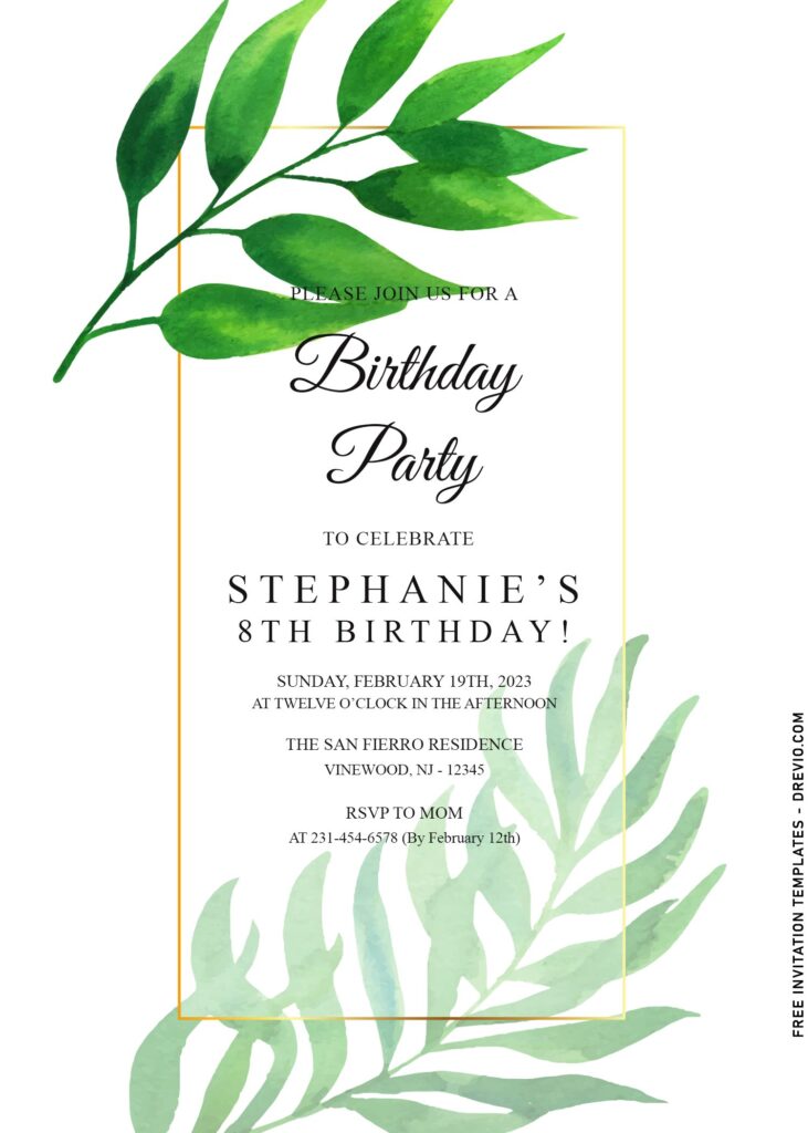 9+ Watercolor Greenery Boho Chic Birthday Invitation Templates