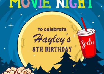 10+ Fun Backyard Movie Night Birthday Invitation Templates