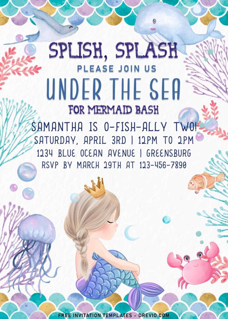 9+ Mermaid And Friends Birthday Invitation Templates