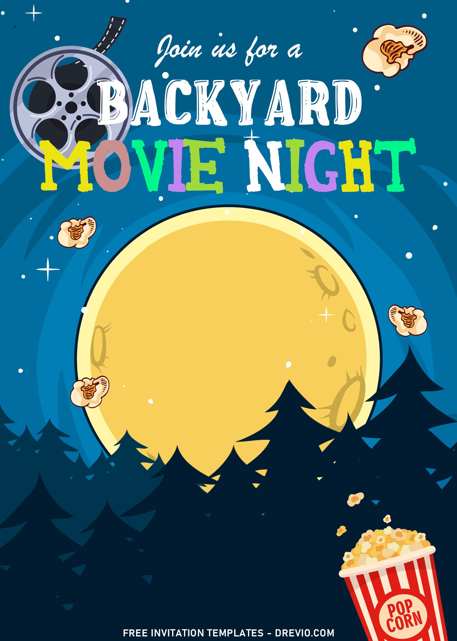 10-fun-backyard-movie-night-kids-birthday-invitation-templates