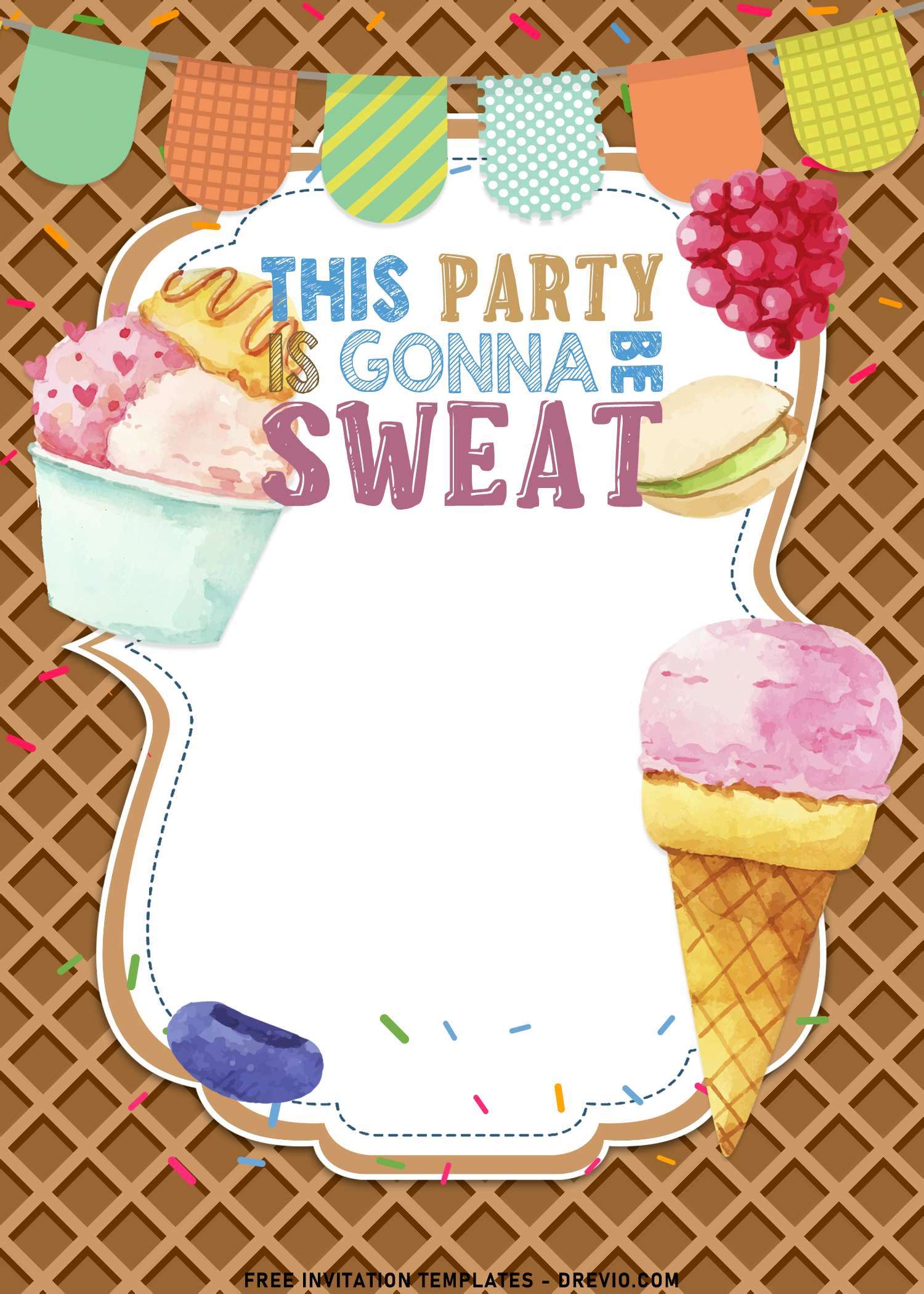 10 Ice Cream Party Invitation Templates For Kids Birthday Download