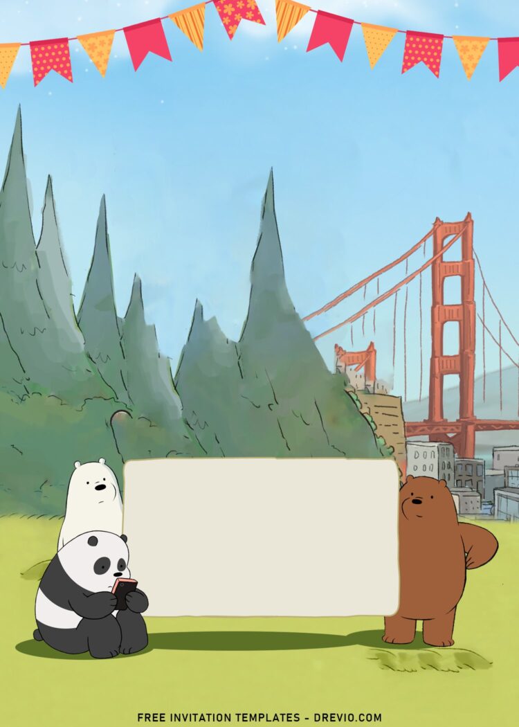 10+ Cute We Bare Bears Birthday Invitation Templates | Download ...