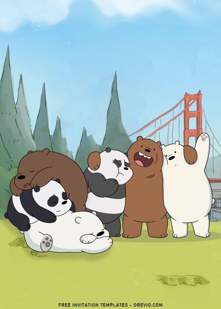 10+ Cute We Bare Bears Birthday Invitation Templates with Panda