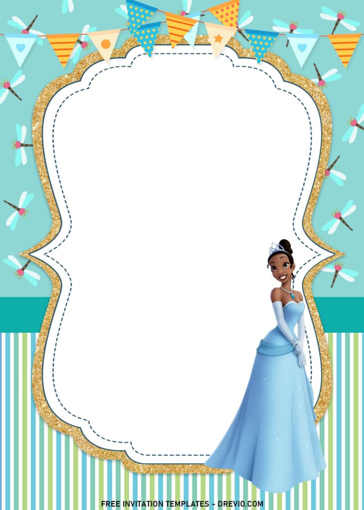 11+ Princess Tiana And The Frog Birthday Invitation Templates with Tiana in stunning dress