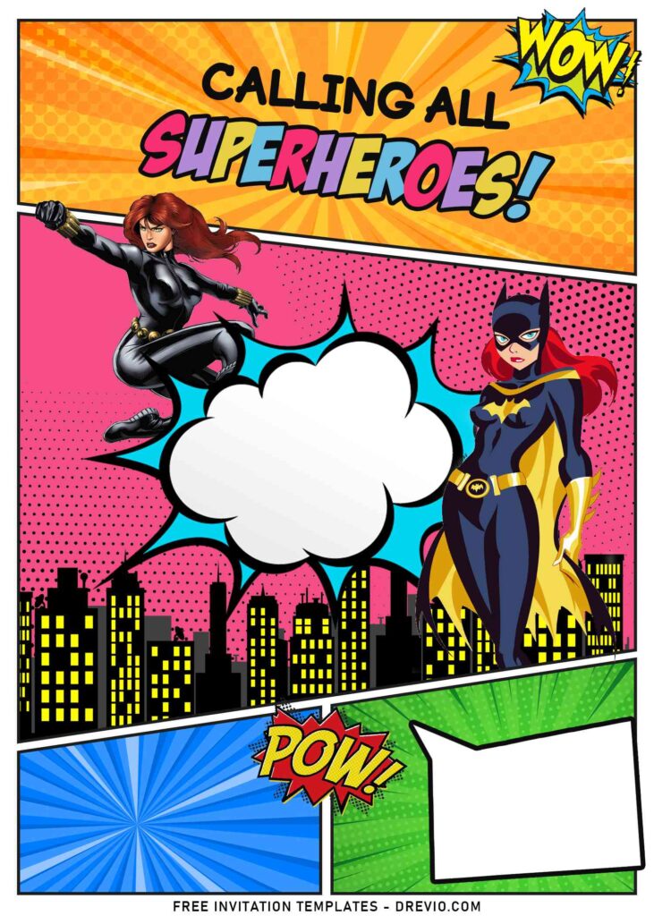 11+ Girl Superhero Birthday Invitation Templates with Batgirl