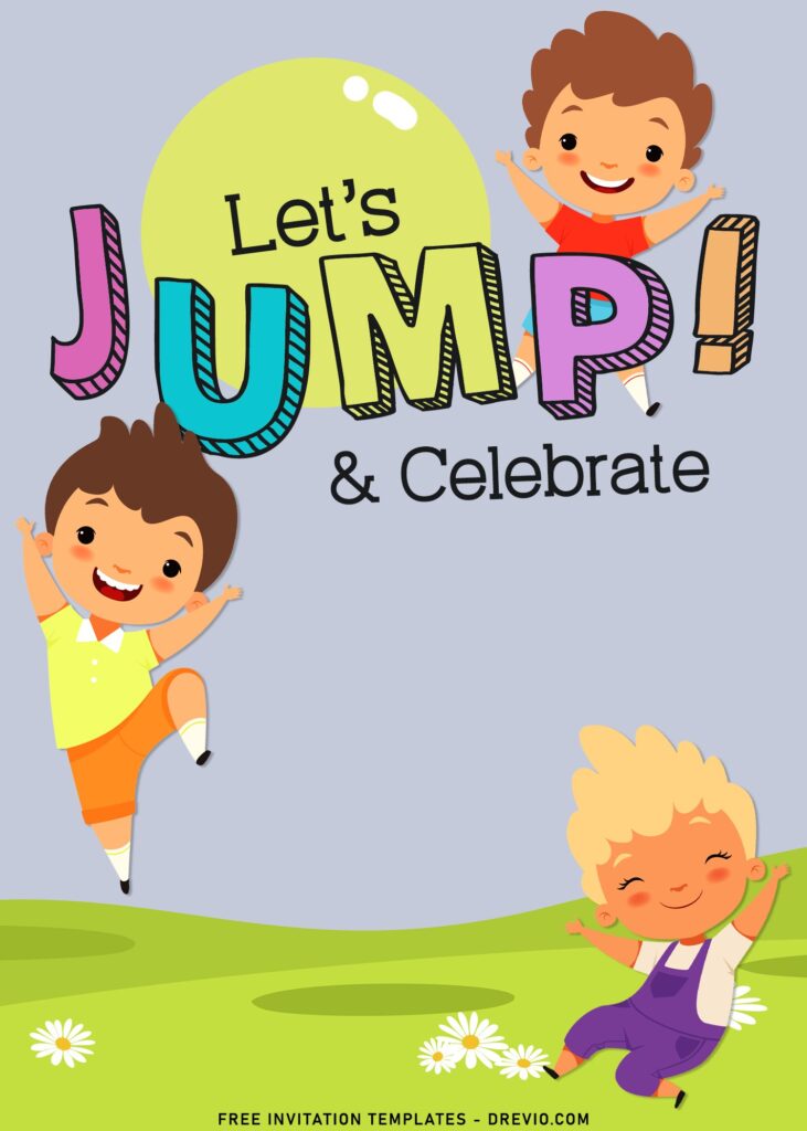 11+ Let's Jump Party Invitation Templates For Your Kids Next Bash with Kids at park