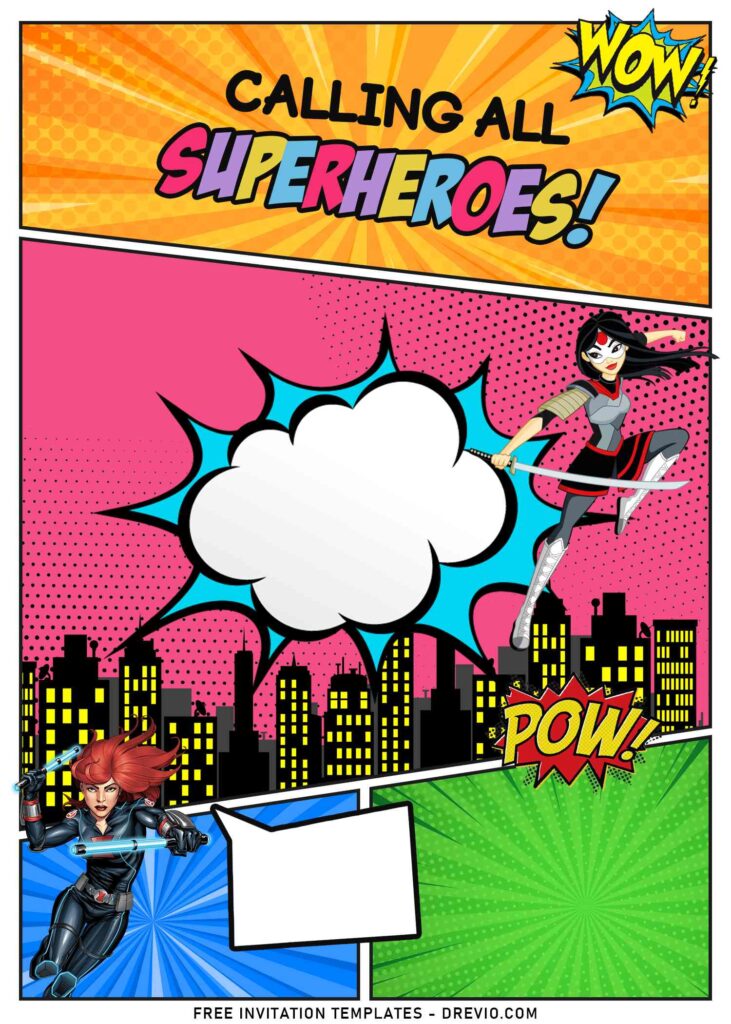 11+ Girl Superhero Birthday Invitation Templates with 
