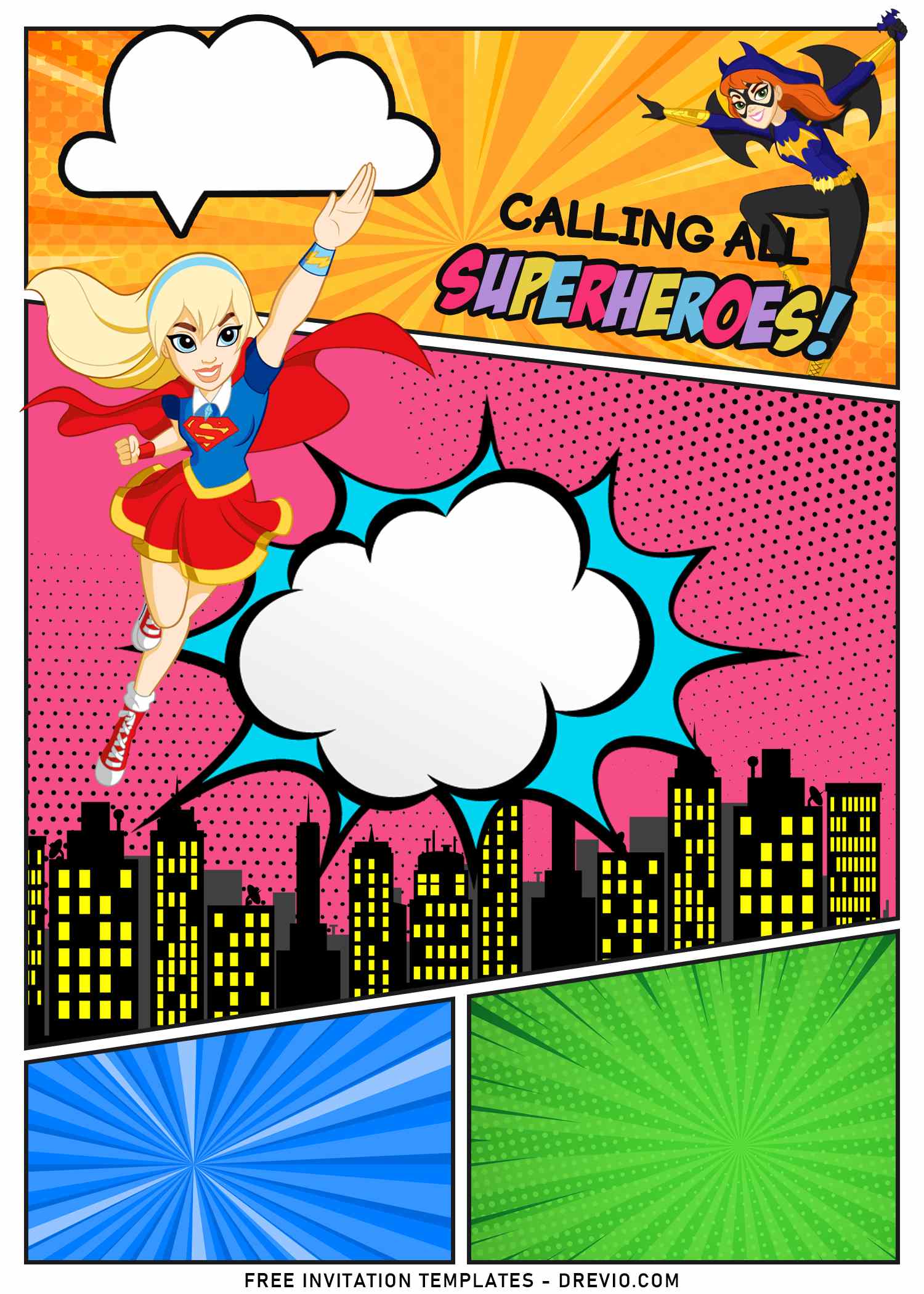 11-girl-superhero-birthday-invitation-templates-with-batgirl-download-hundreds-free-printable