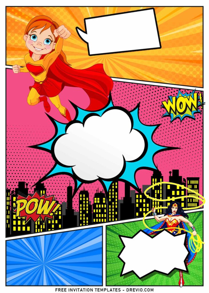 11+ Girl Superhero Birthday Invitation Templates with Super girl