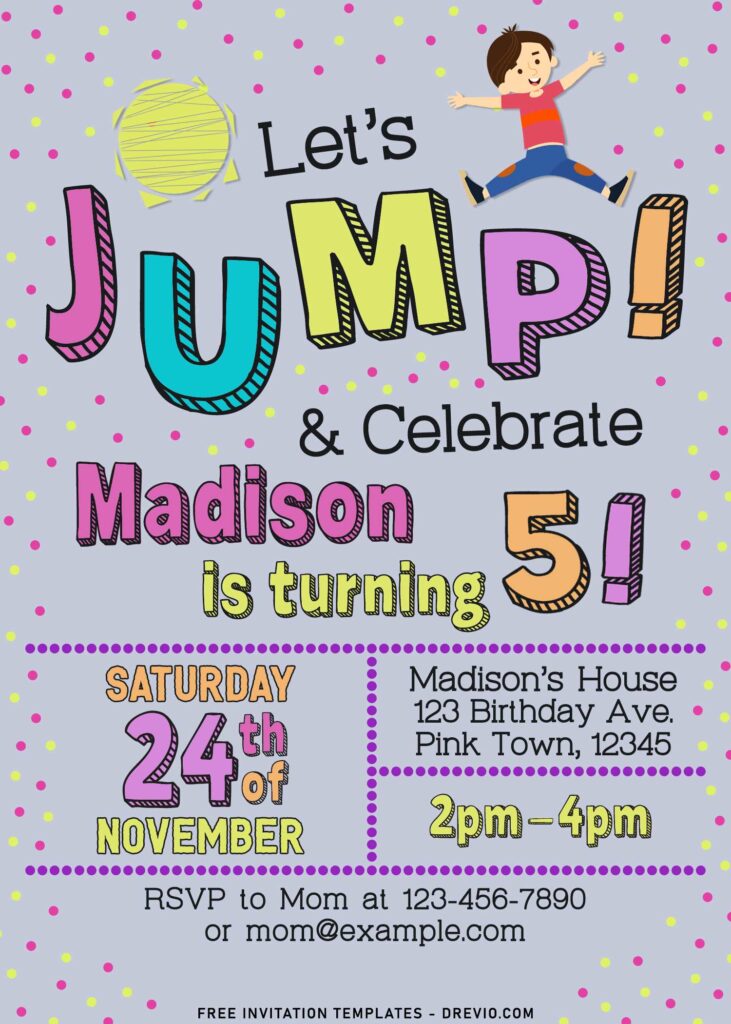 11+ Let's Jump Party Invitation Templates For Your Kids Next Bash