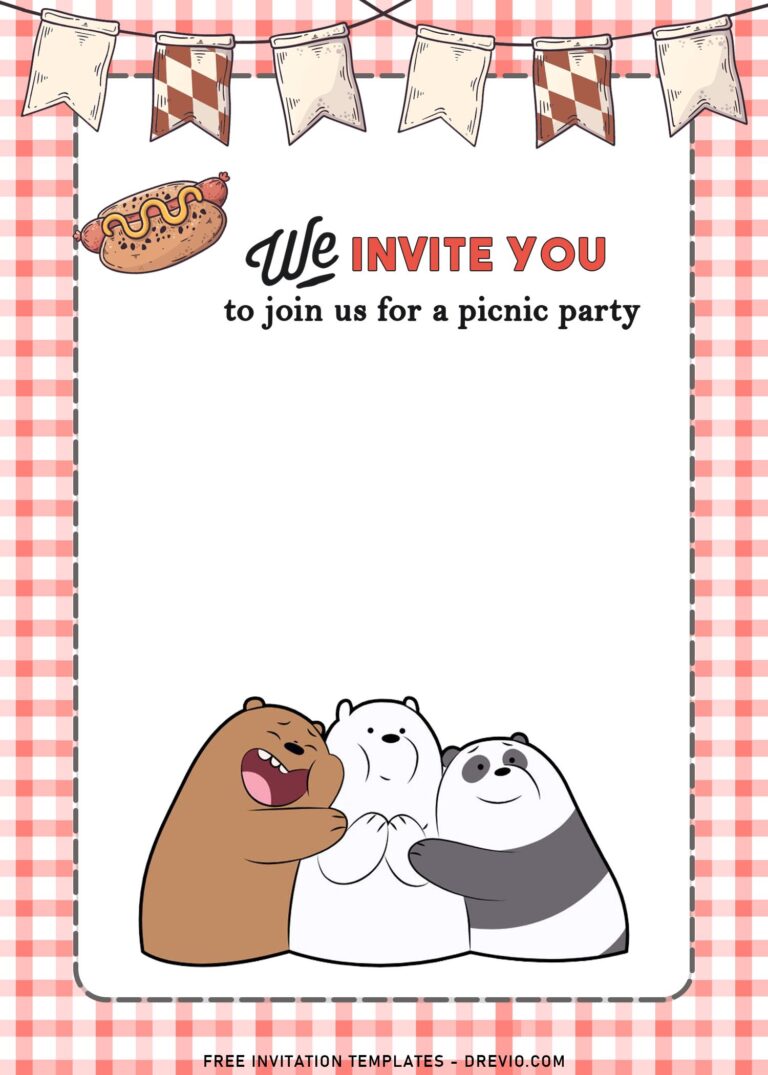 11+ We Bare Bears Picnic Birthday Invitation Templates | Download ...