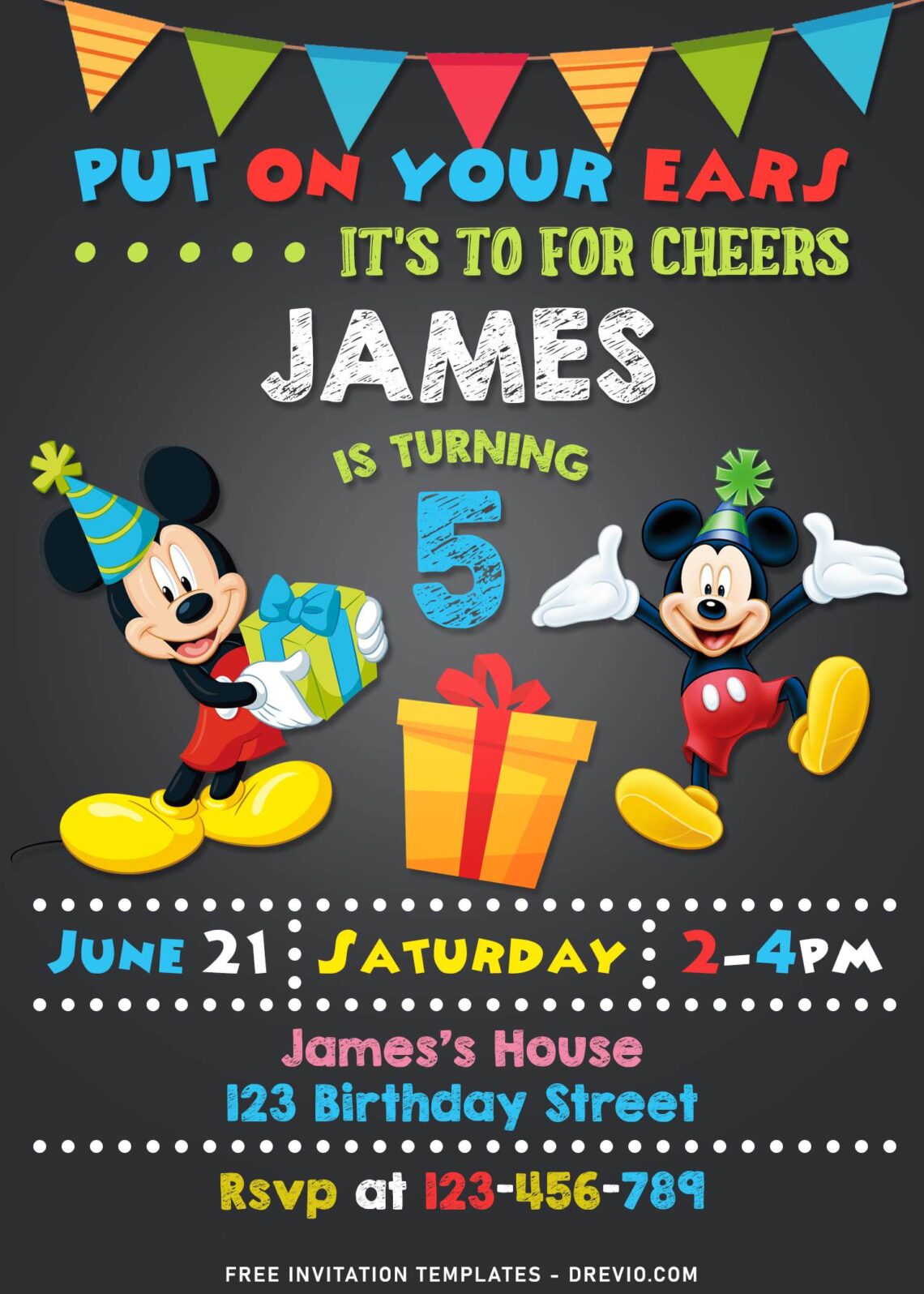 11+ Mickey Mouse Chalkboard Birthday Invitation Templates | Download ...