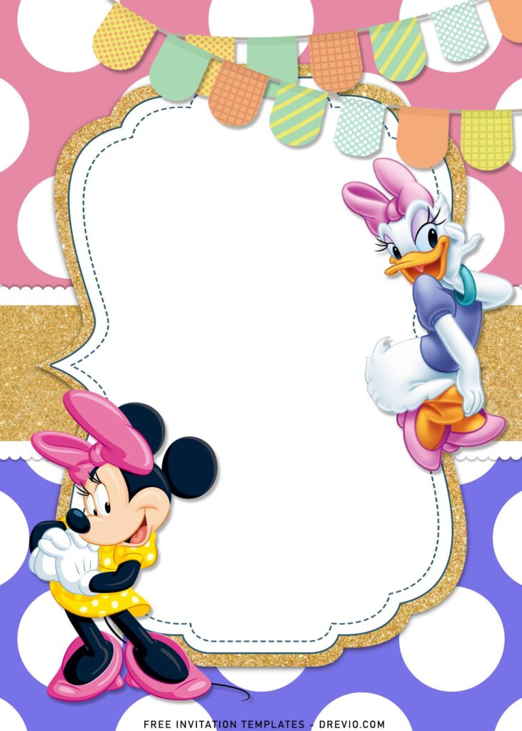 11+ Minnie Mouse And Daisy Joint Birthday Invitation Templates For Twin Girls with Daisy Duck