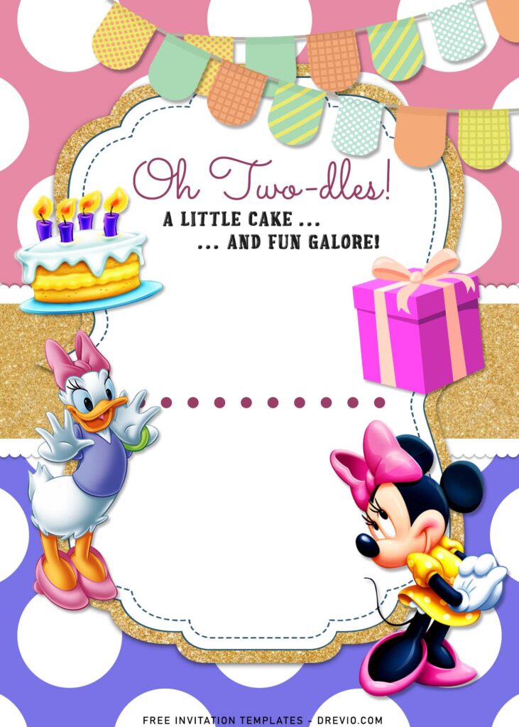 Invitation Template of 11+ Minnie Mouse And Daisy Joint Birthday Invitation Templates For Twin Girls 4