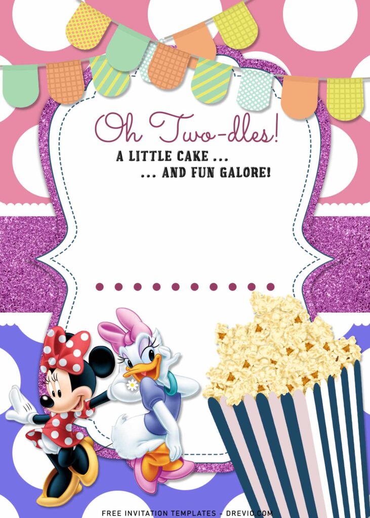 Invitation Template of 11+ Minnie Mouse And Daisy Joint Birthday Invitation Templates For Twin Girls 3