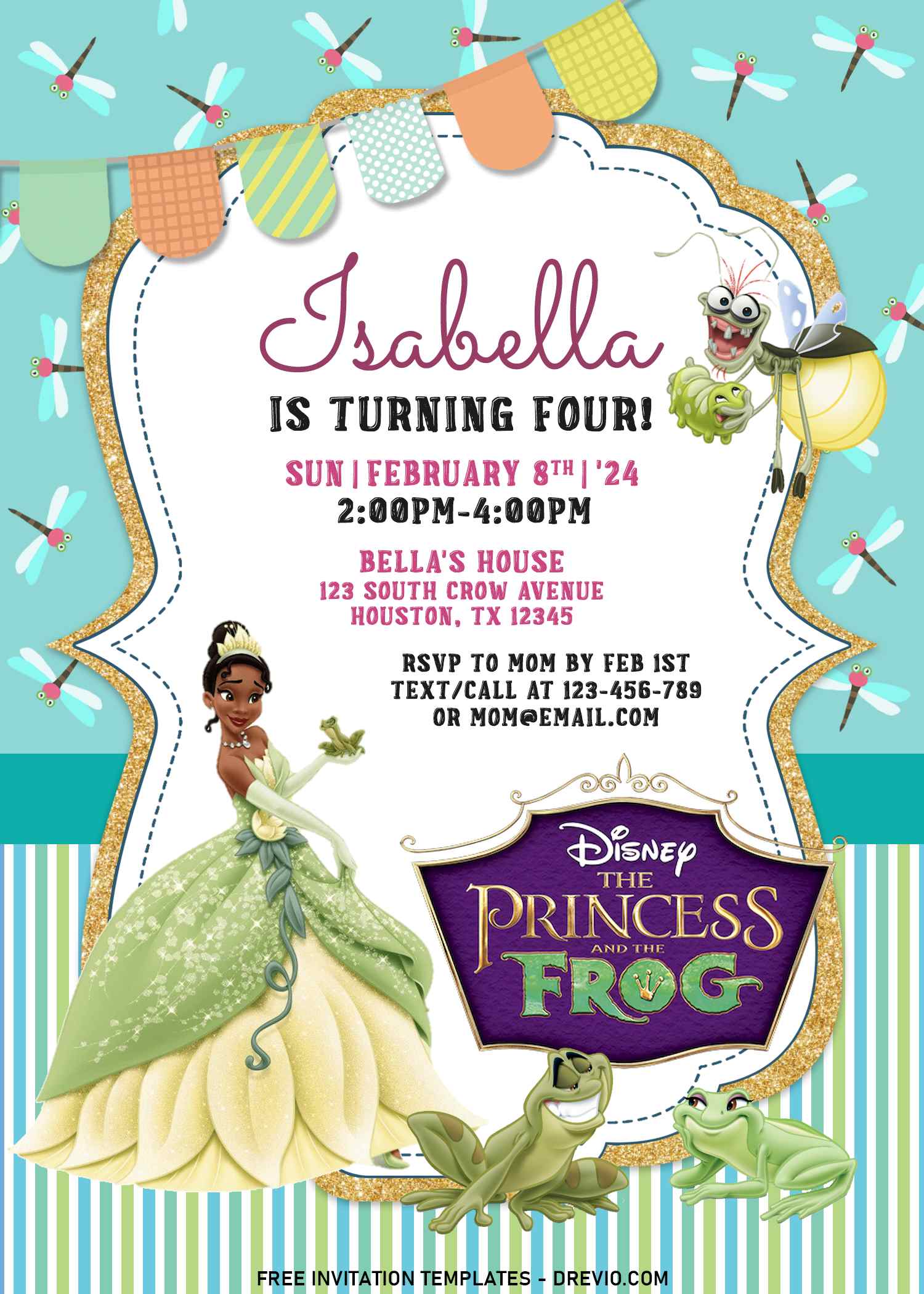 11-princess-and-the-frog-birthday-invitation-templates-download