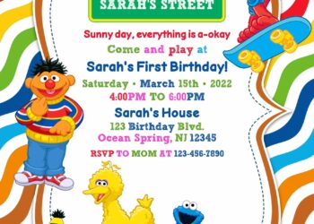10+ Colorful Sesame Street Theme Birthday Invitation Templates For Kids