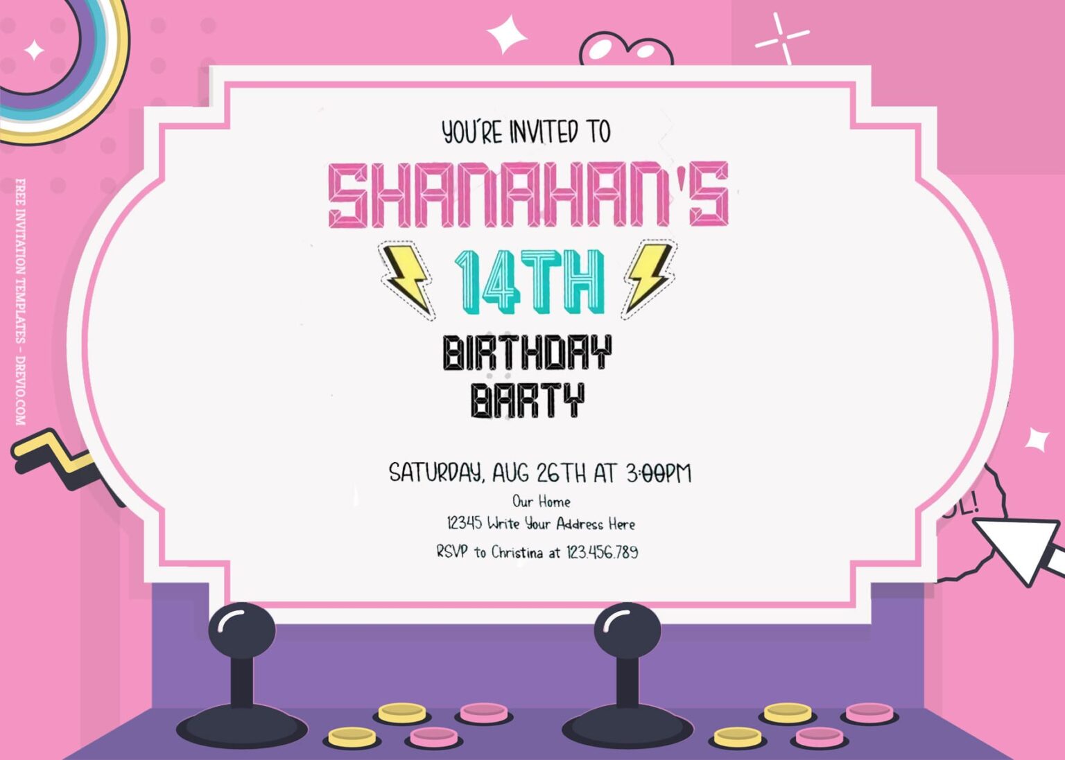 7+ 90’s Arcade Themes Birthday Invitation Templates | Download Hundreds