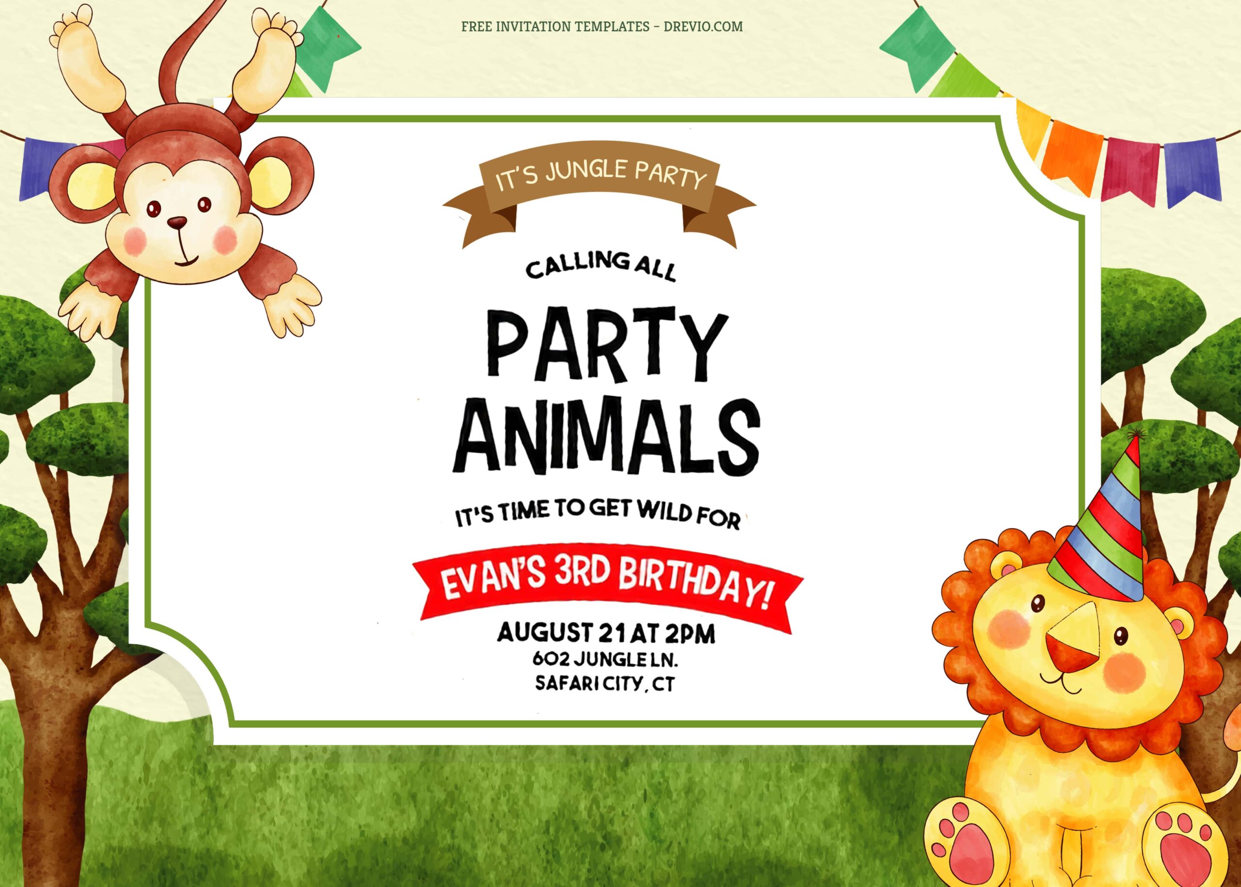 7+ Adorable Jungle Party Birthday Invitation Templates Title