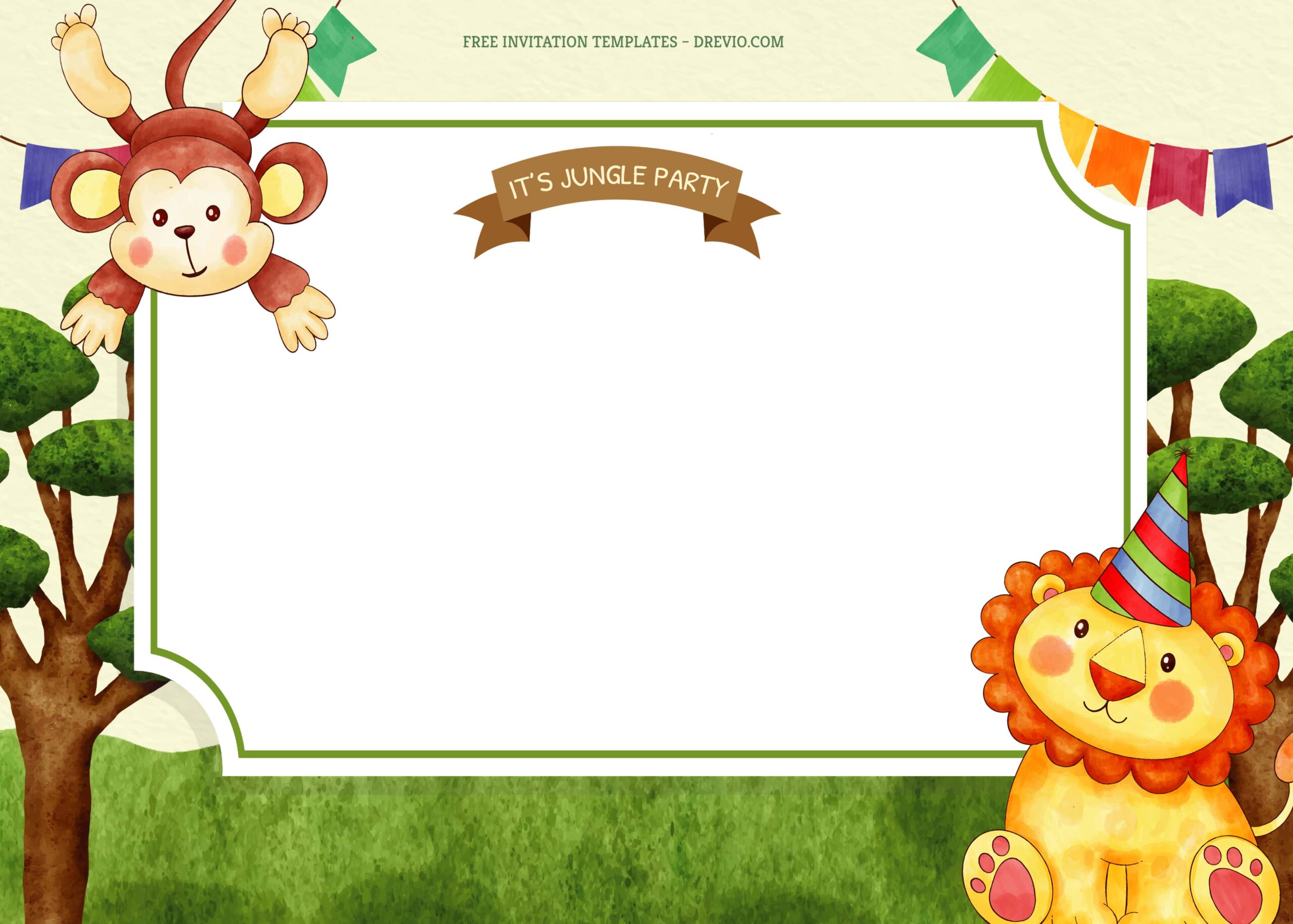 7+ Adorable Jungle Party Birthday Invitation Templates Type One