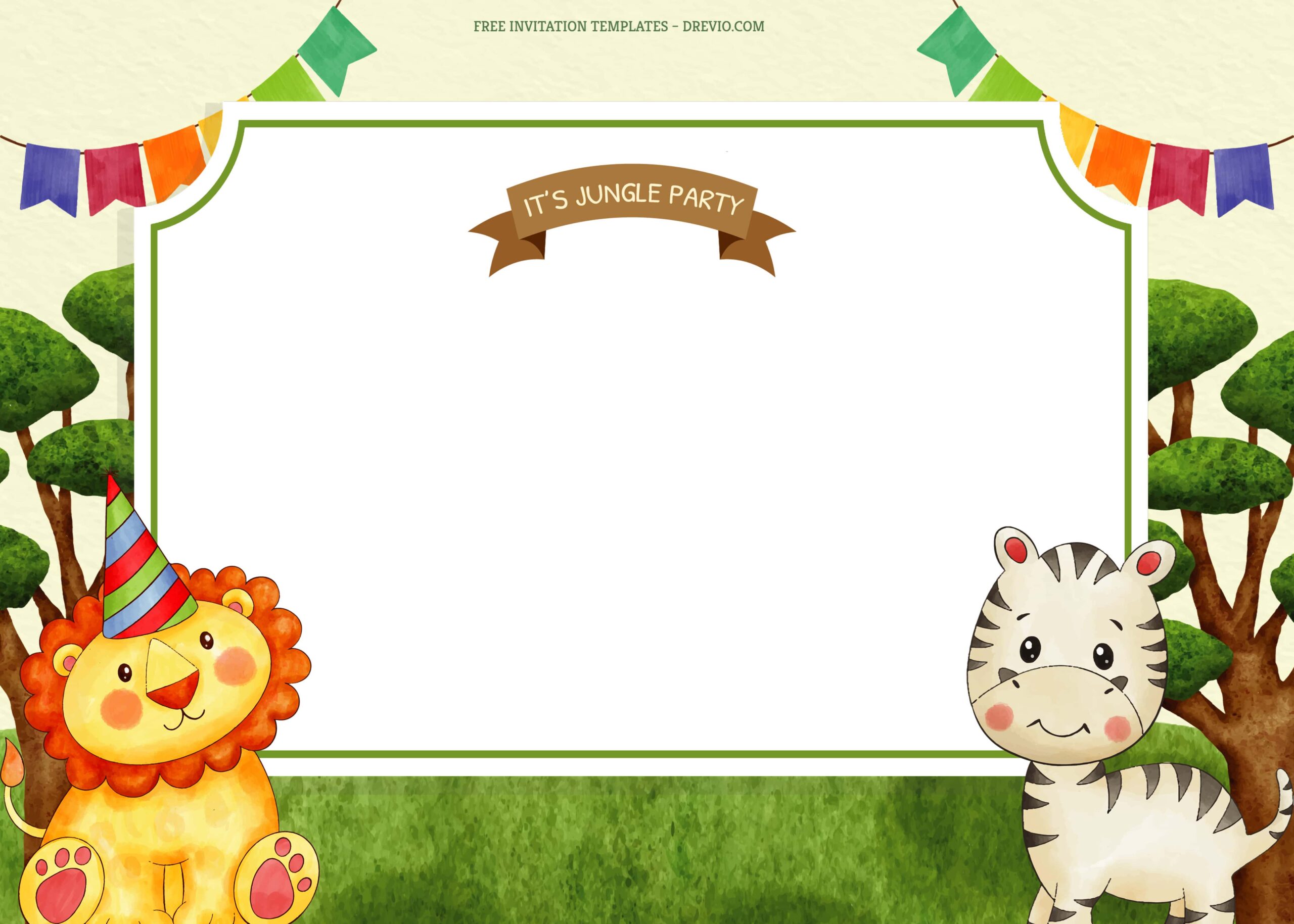 7+ Adorable Jungle Party Birthday Invitation Templates Type Five