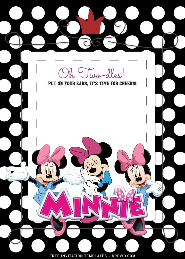7+ Minnie Mouse Birthday Invitation Templates For Girls Birthday Of All Ages with Minnie Mouse logo
