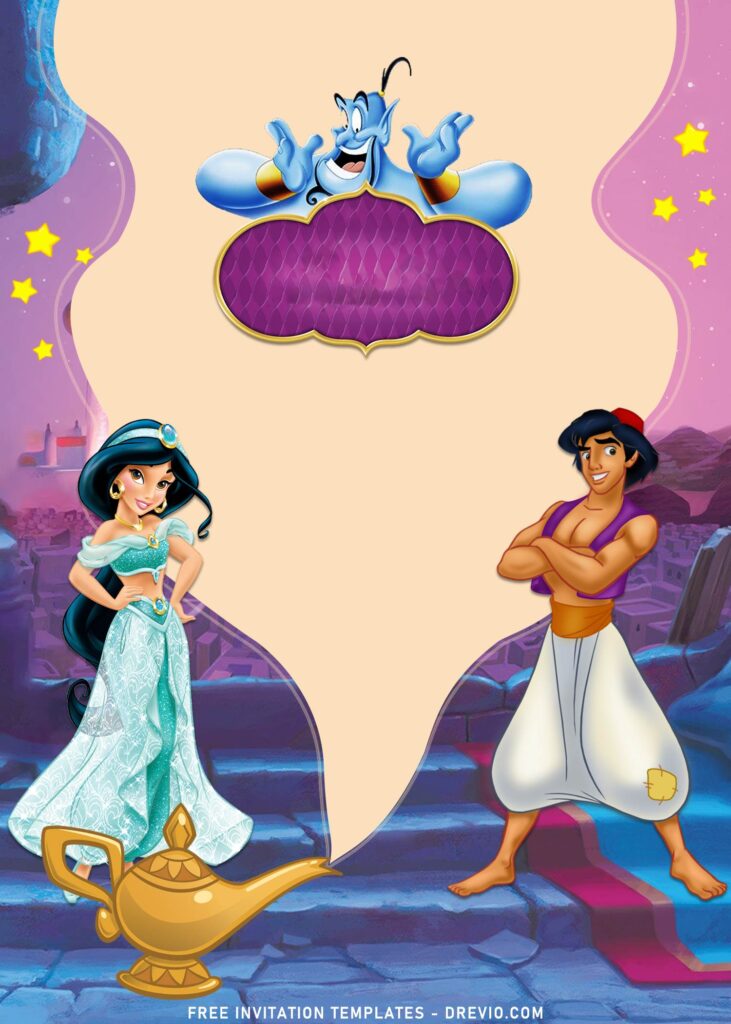 7+ Aladdin Birthday Invitation Templates with Princess Jasmine