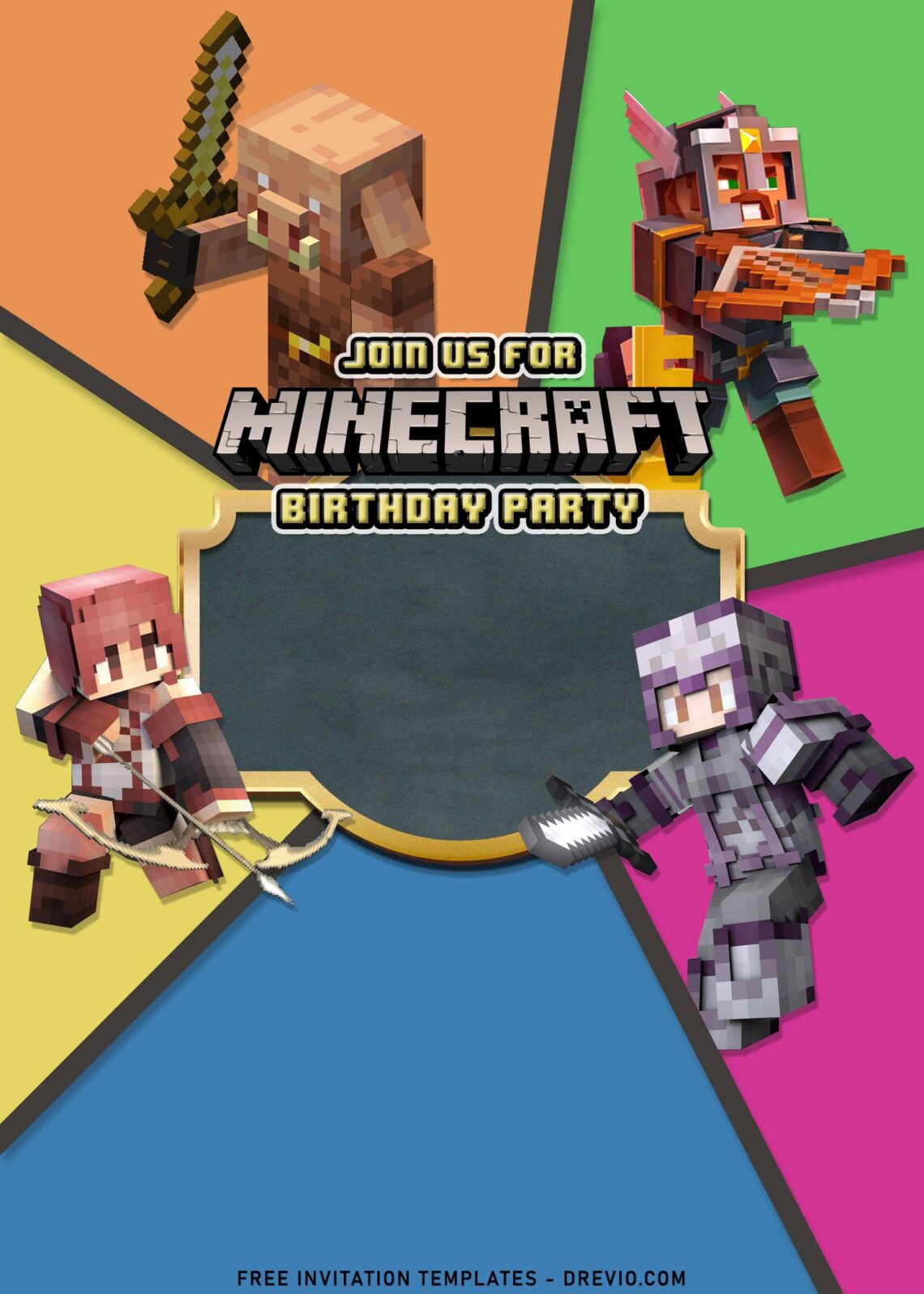 7+ Epic Minecraft Birthday Invitation Templates For Boys Birthday