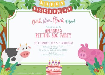 7+ Barn Animals Party Birthday Invitation Templates Title