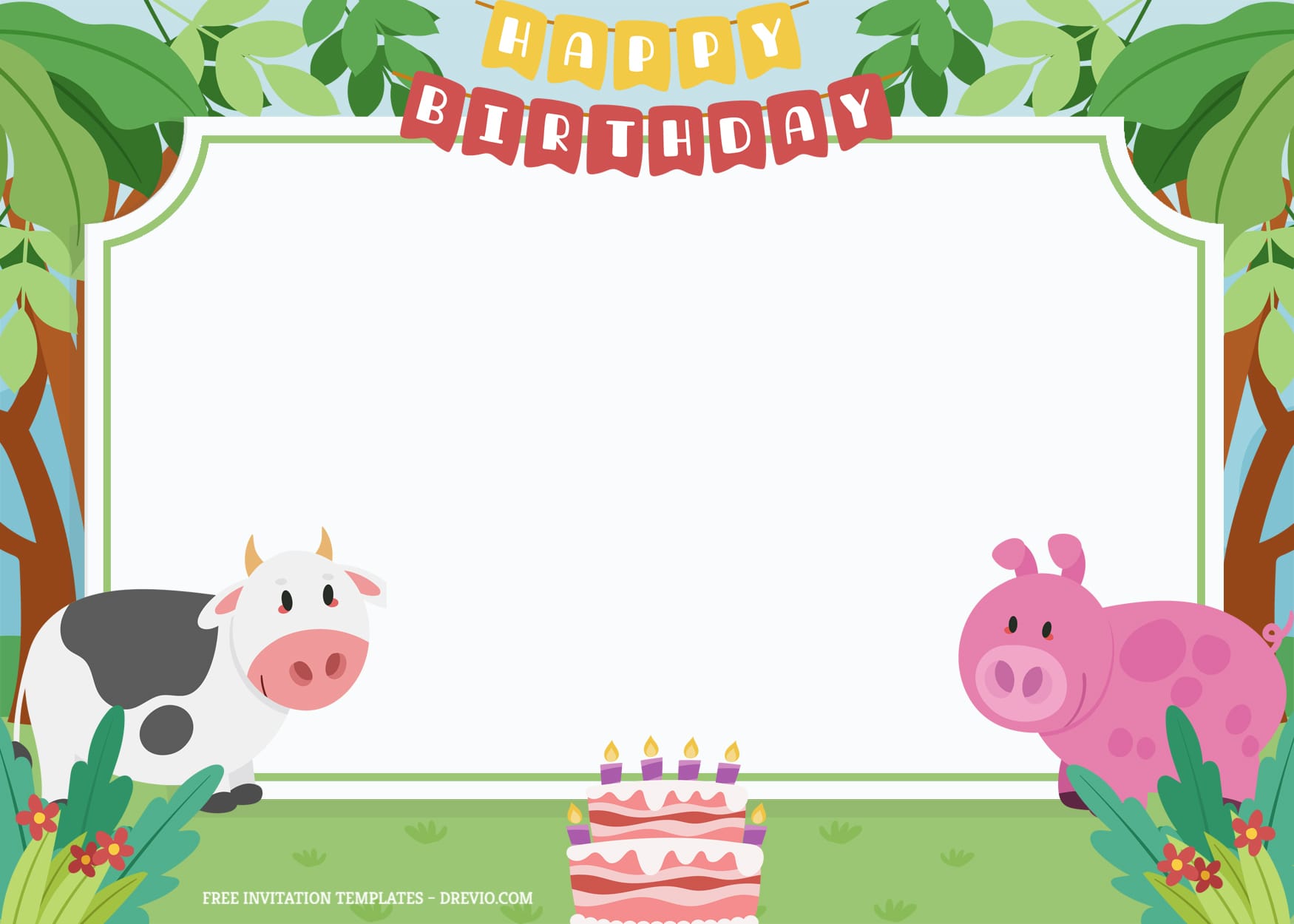 7+ Barn Animals Party Birthday Invitation Templates Type Six