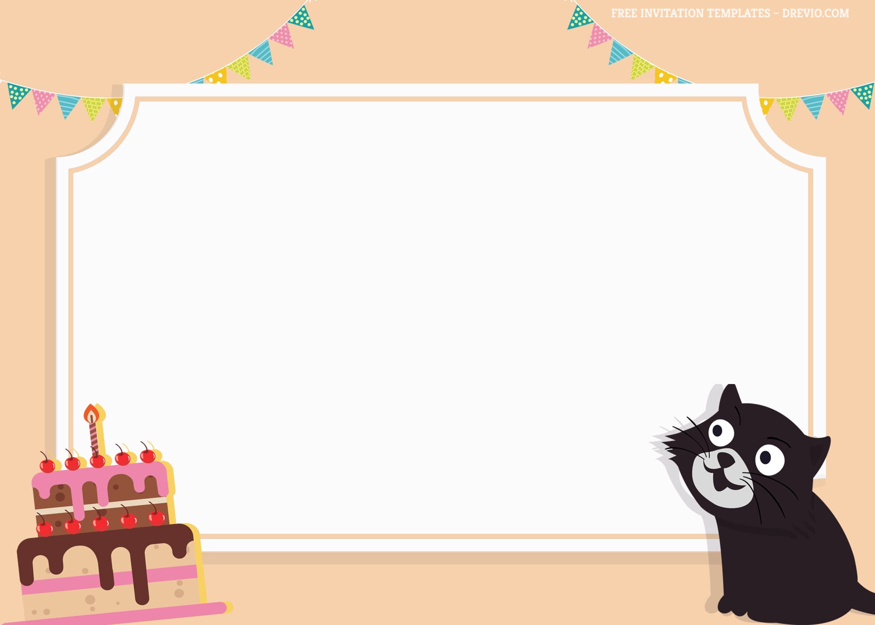 7+ Cat Meow Party Birthday Invitation Templates Black Cat And Cake