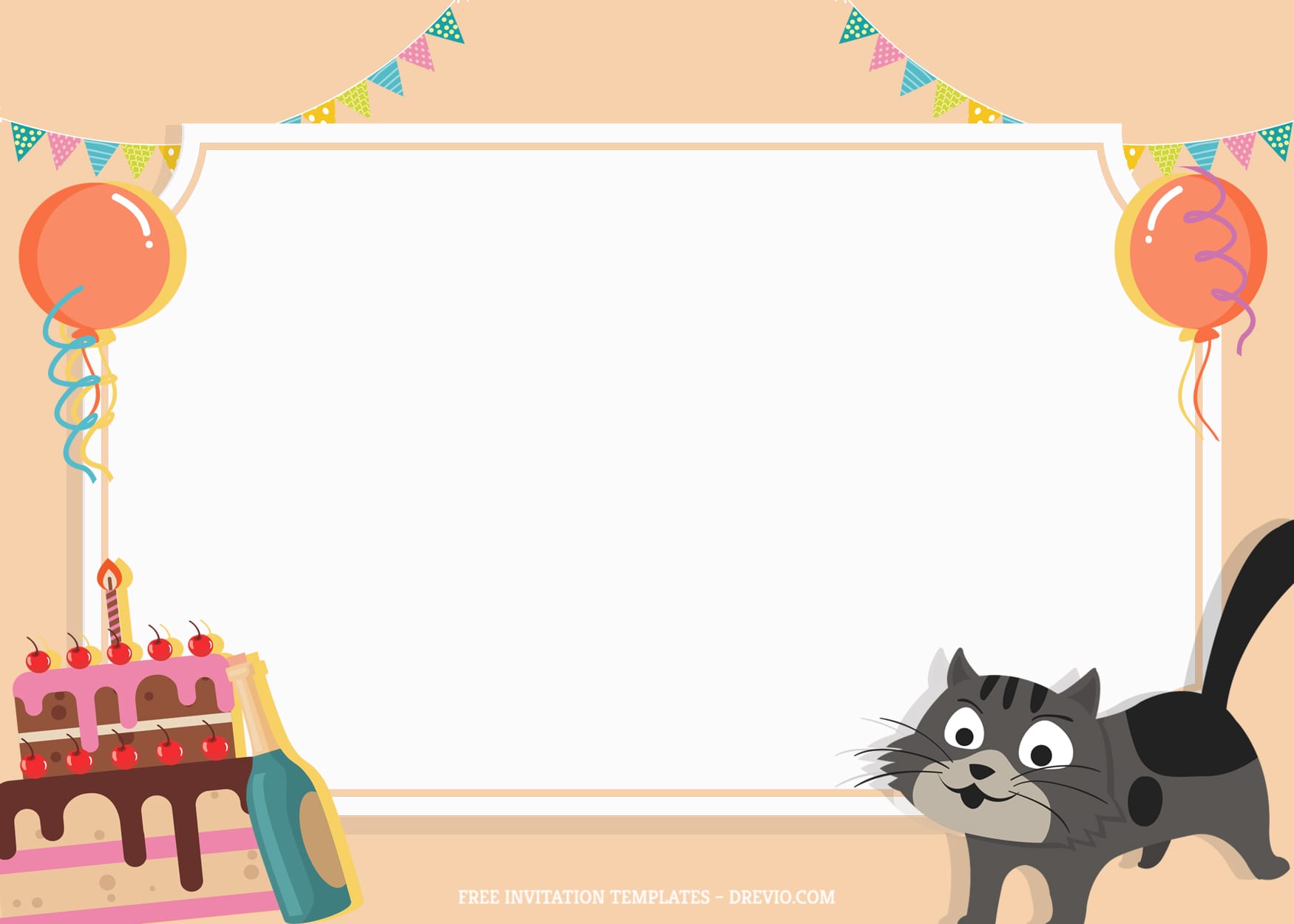 7+ Cat Meow Party Birthday Invitation Templates Grey Cats And Cake