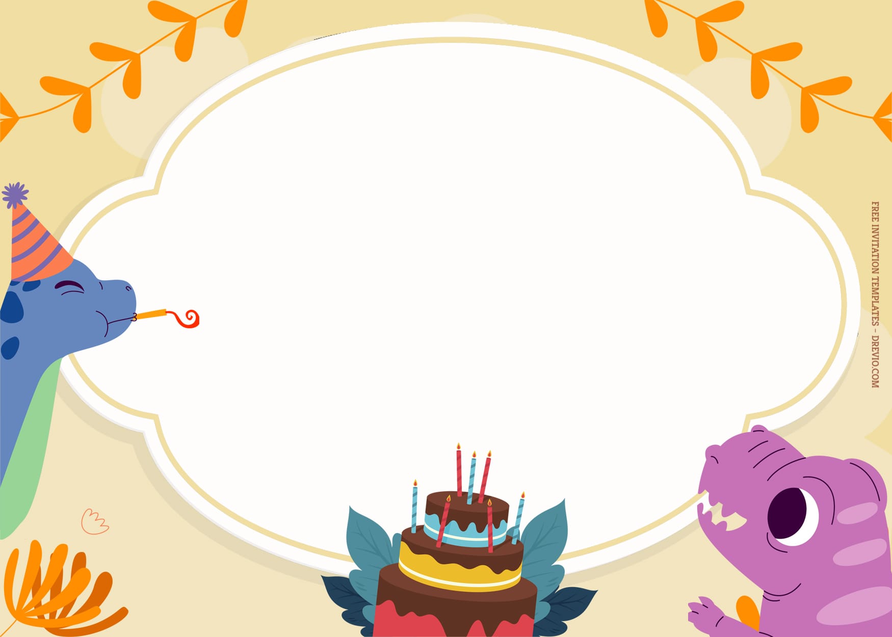 7+ Celebrating Party Dinosaur Birthday Invitation Templates With Bronto And Rex