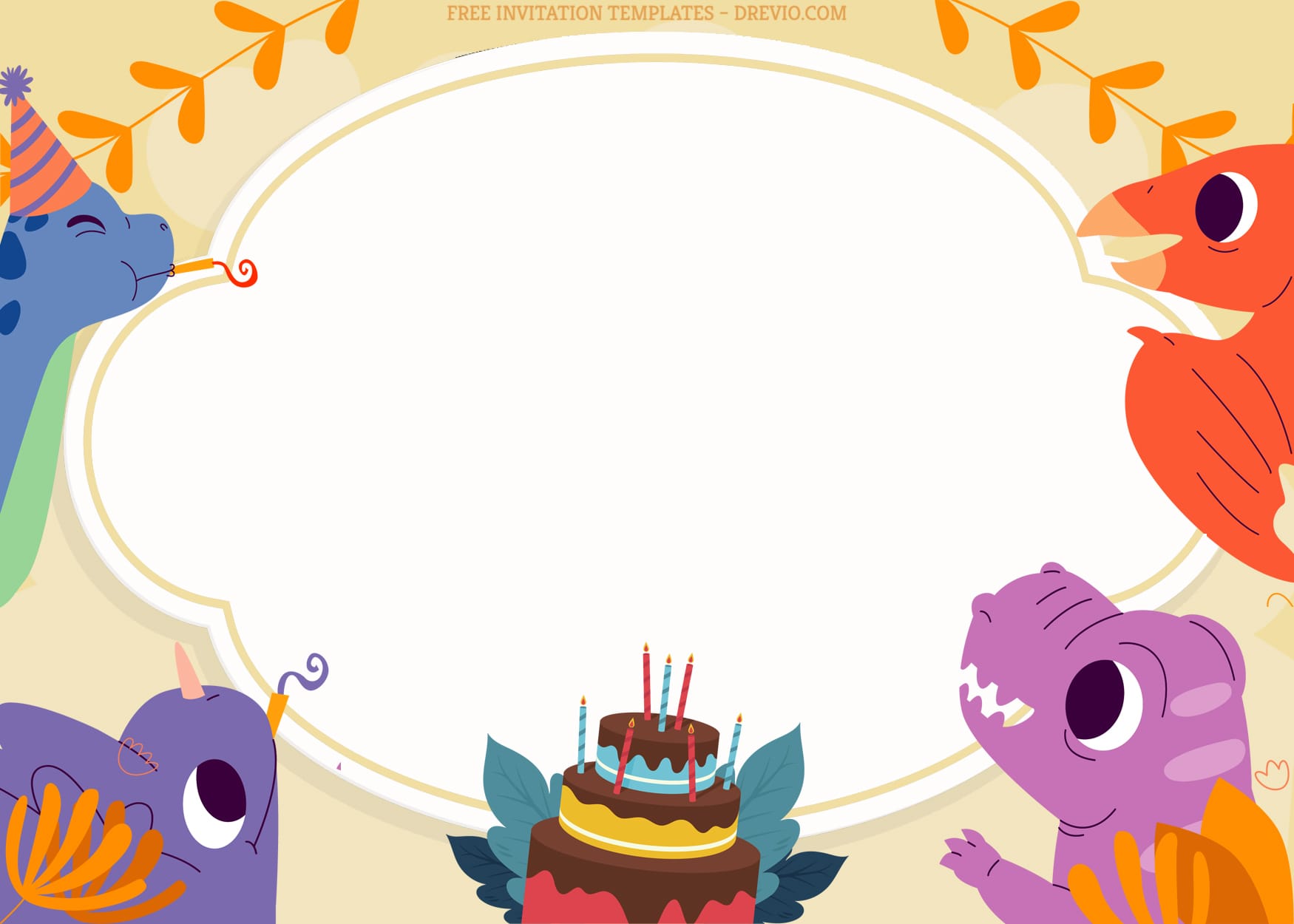 7+ Celebrating Party Dinosaur Birthday Invitation Templates With Gathering Dino