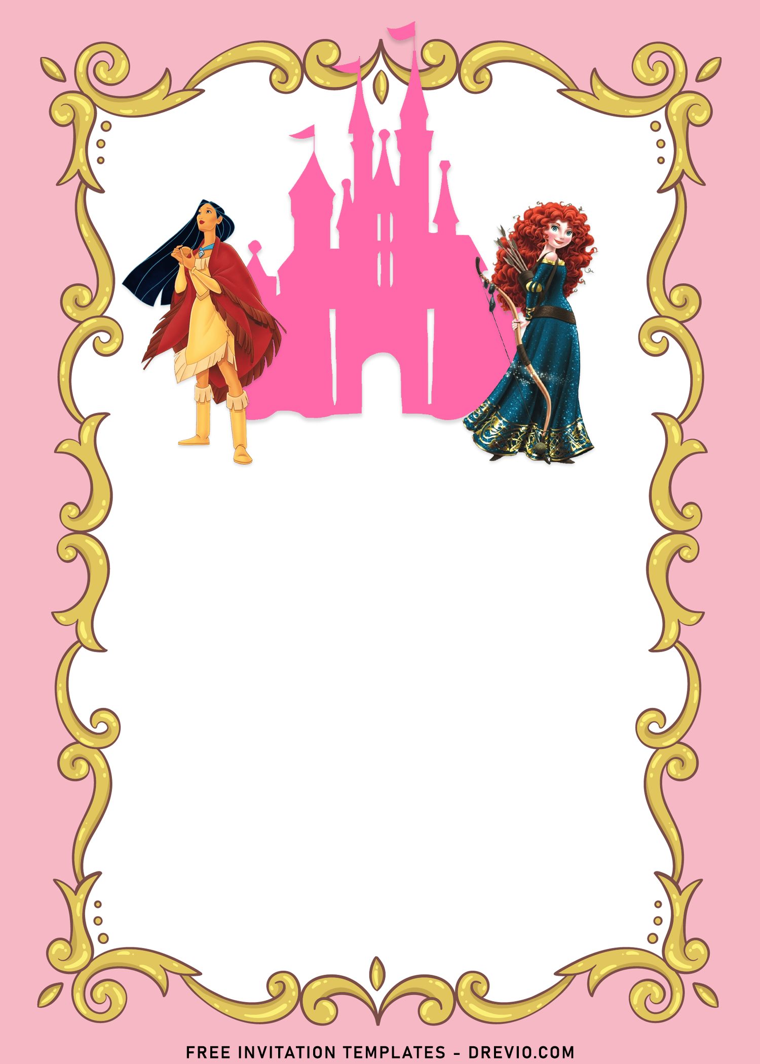 disney princess blank background for invitation