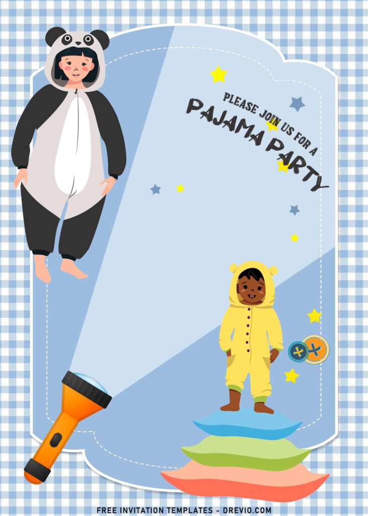 7+ Pajama Party Invitation Templates To Celebrate Your Kid's Birthday with panda pajama