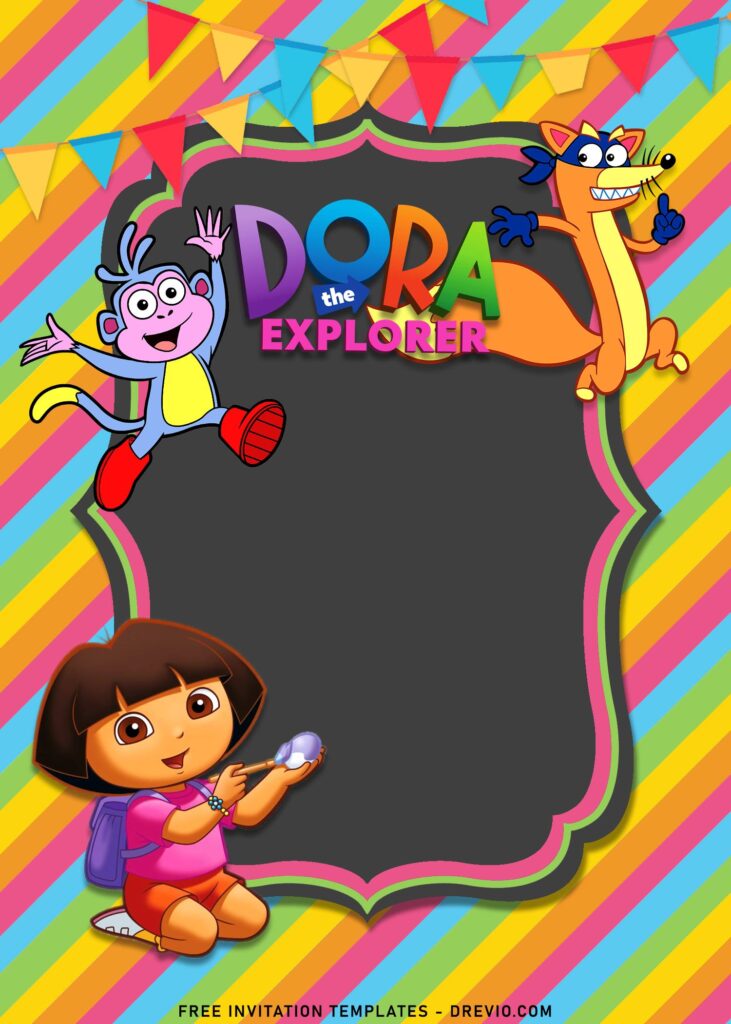 8+ Dora The Explorer Birthday Invitation Templates For Your Kid's Birthday with Swiper