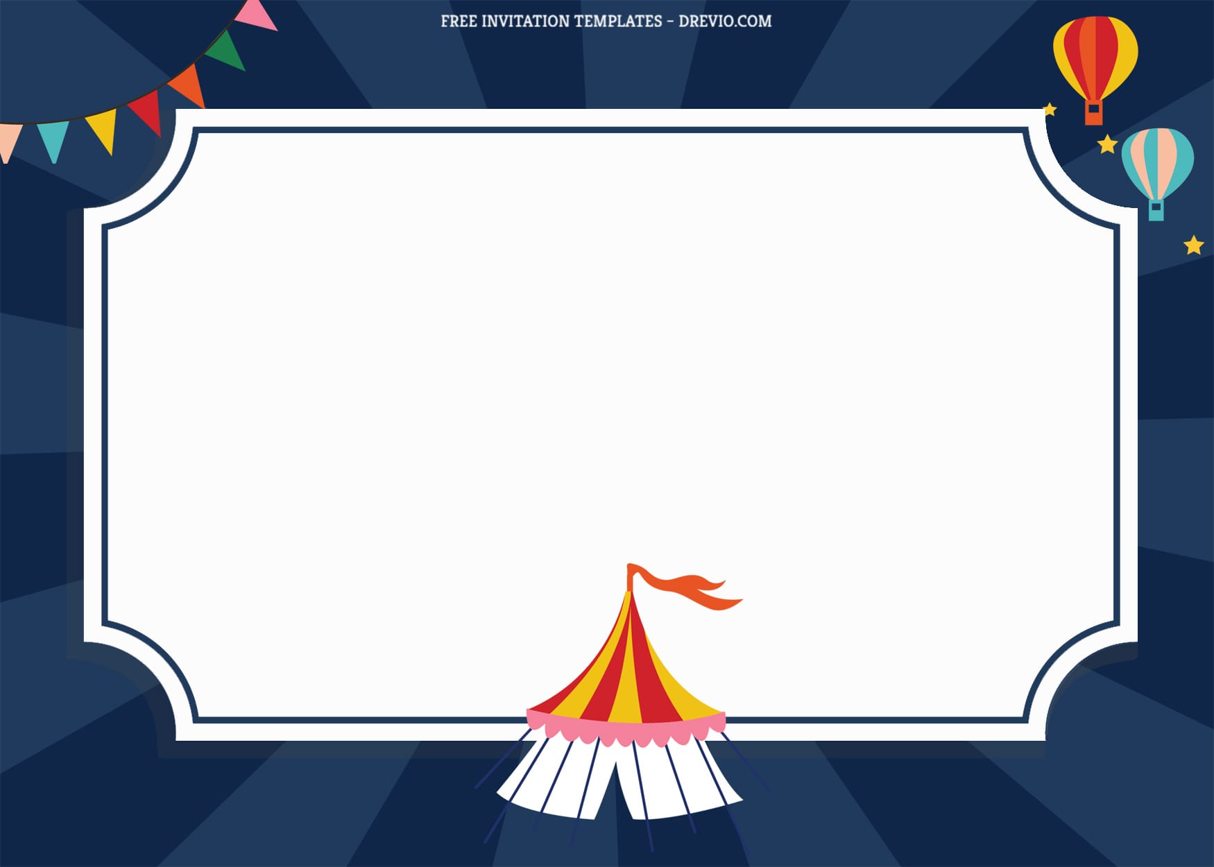 7+ Festive Carnival Party Birthday Invitation Templates With Circus Tent