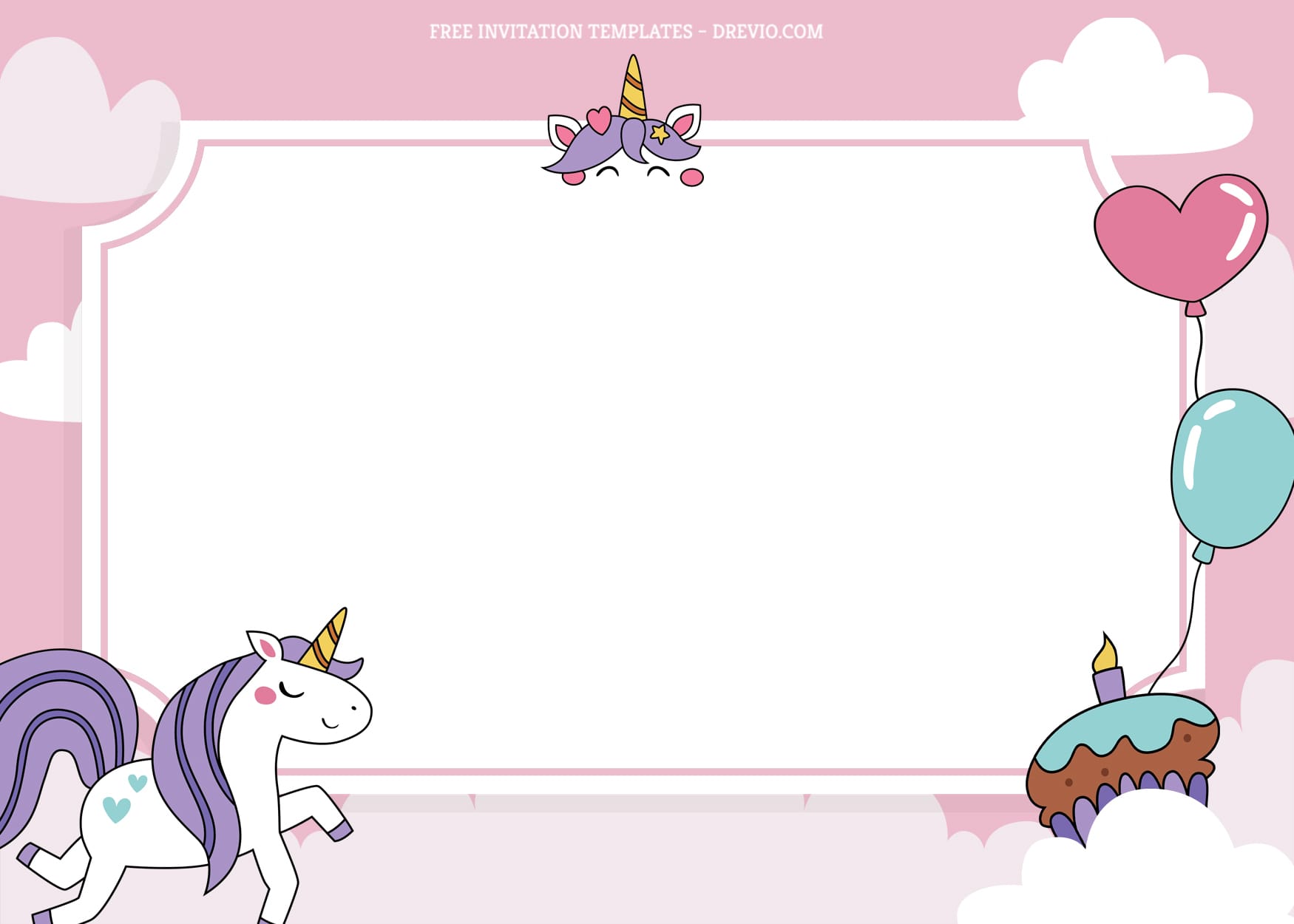 7+ Flashy Purple Unicorn Birthday Invitation Templates Type Four