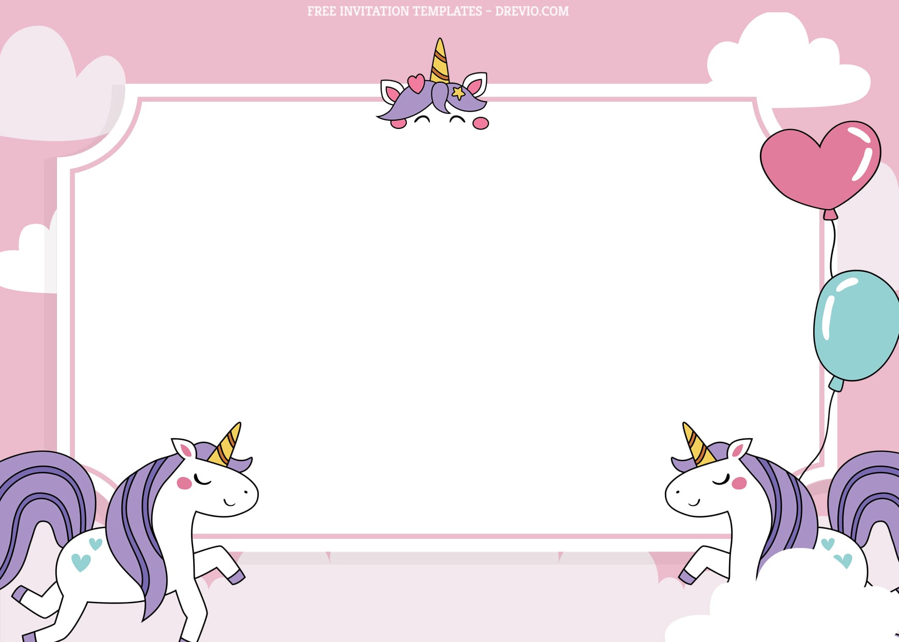 7+ Flashy Purple Unicorn Birthday Invitation Templates Type Two