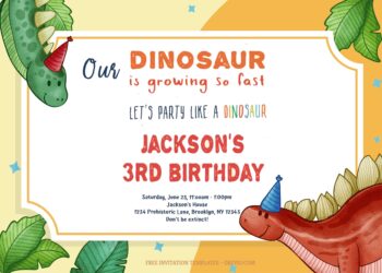 7+ Friendly Herbivores Dinosaur Birthday Invitation Templates Title
