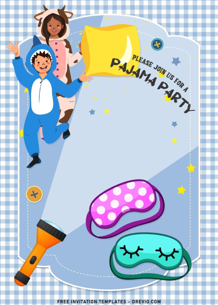 7+ Pajama Party Invitation Templates To Celebrate Your Kid's Birthday with cute shark theme pajama