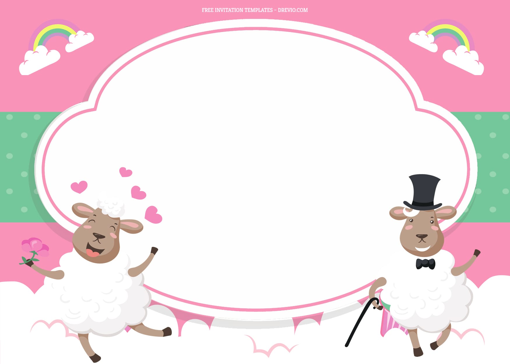 7+ Goody Sheep’s And Rainbow Birthday Invitation Templates Type Five